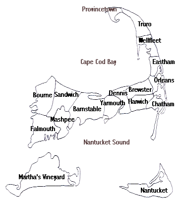 black and white political map of massachusetts